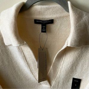 Banana Republic Ultra Soft Cream Sweater Polo NWT